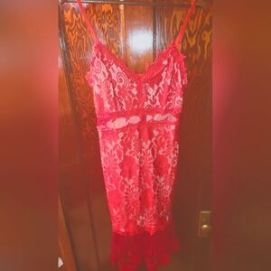 Red lace dress